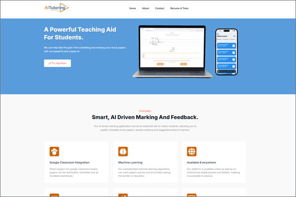 Portfolio image of the work with AITutoring